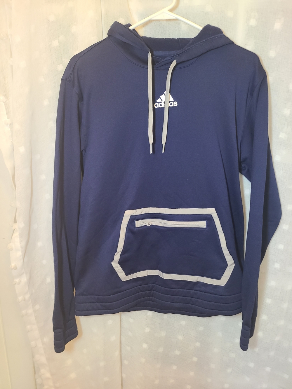 Adidas Men’s Navy Blue Hooded Pullover